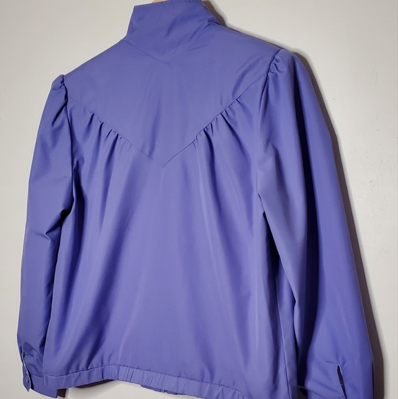 Periwinkle Purple Lightweight Vintage 80s Athletic Jacket with Angular Accents - Picture 7 of 15